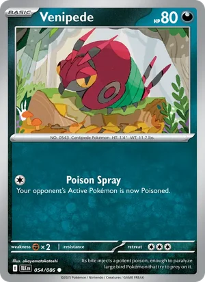 Venipede SV Black Bolt Pokémon TCG Common 054