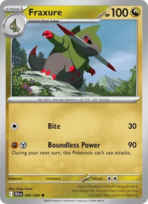 Fraxure SV Black Bolt Pokémon TCG Common 069