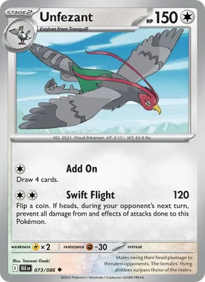 Unfezant SV Black Bolt Pokémon TCG Uncommon 073