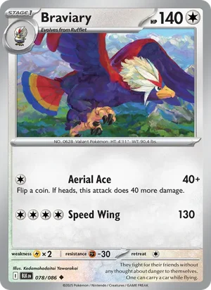 Braviary SV Black Bolt Pokémon TCG Uncommon 078