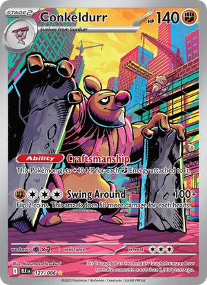 Conkeldurr SV Black Bolt Pokémon TCG Illustration Rare 127
