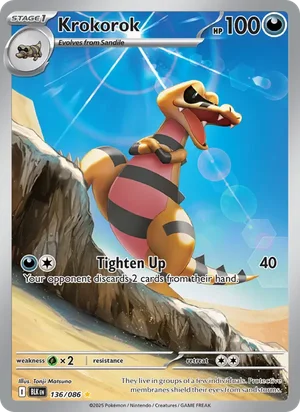 Krokorok SV Black Bolt Pokémon TCG Illustration Rare 136