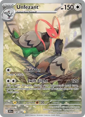 Unfezant SV Black Bolt Pokémon TCG Illustration Rare 150
