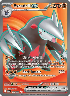 Excadrill ex SV Black Bolt Pokémon TCG Ultra Rare 160