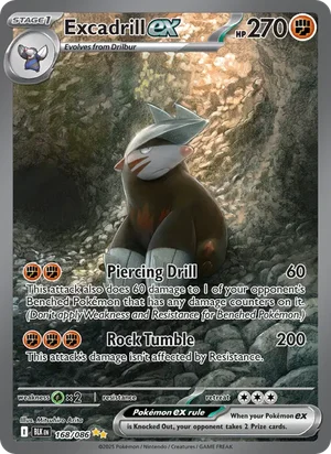 Excadrill ex SV Black Bolt Pokémon TCG Special Illustration Rare 168