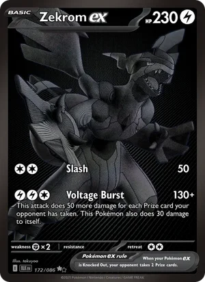 Zekrom ex SV Black Bolt Pokémon TCG Black White Rare 172