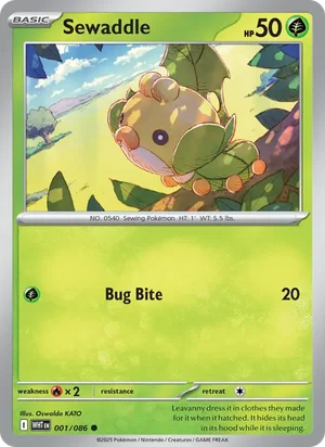 Sewaddle SV White Flare Pokémon TCG Common 001