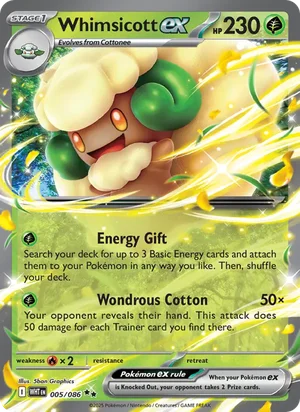 Whimsicott ex SV White Flare Pokémon TCG Double Rare 005