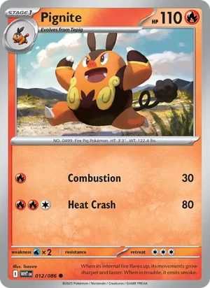 Pignite SV White Flare Pokémon TCG Common 012
