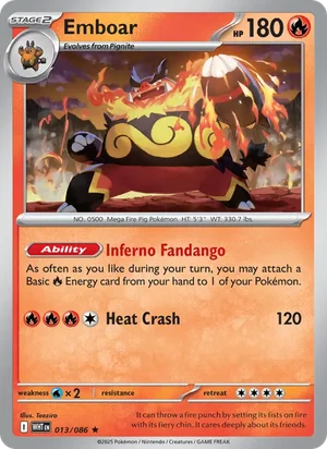 Emboar SV White Flare Pokémon TCG Rare 013