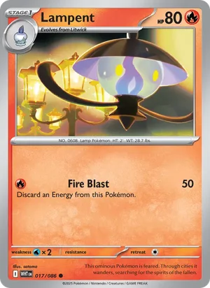Lampent SV White Flare Pokémon TCG Common 017