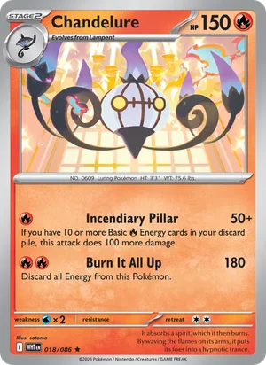 Chandelure SV White Flare Pokémon TCG Rare 018