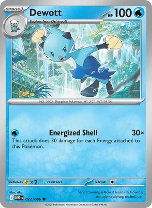 Dewott SV White Flare Pokémon TCG Common 022