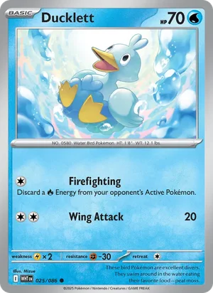 Ducklett SV White Flare Pokémon TCG Common 025