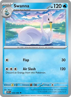 Swanna SV White Flare Pokémon TCG Uncommon 026