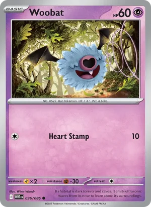 Woobat SV White Flare Pokémon TCG Common 036