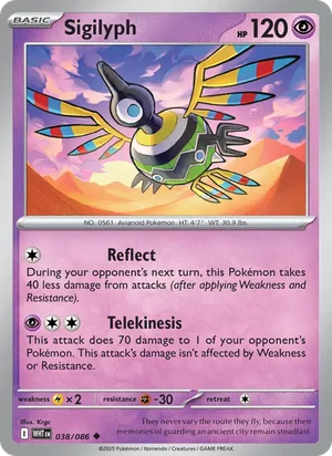 Sigilyph SV White Flare Pokémon TCG Uncommon 038