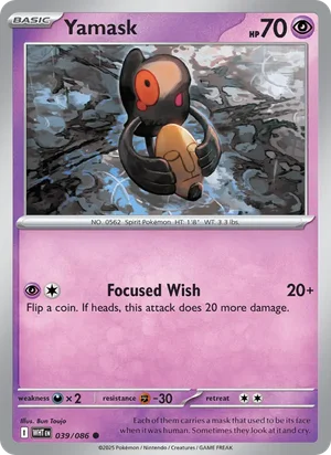 Yamask SV White Flare Pokémon TCG Common 039