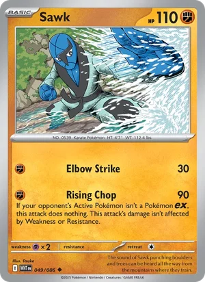 Sawk SV White Flare Pokémon TCG Uncommon 049