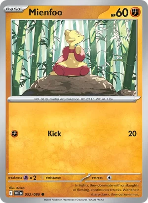 Mienfoo SV White Flare Pokémon TCG Common 052