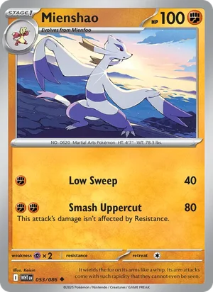 Mienshao SV White Flare Pokémon TCG Uncommon 053