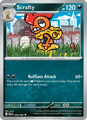 Scrafty SV White Flare Pokémon TCG Uncommon 058