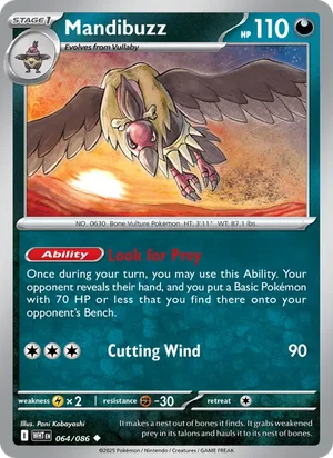 Mandibuzz SV White Flare Pokémon TCG Uncommon 064