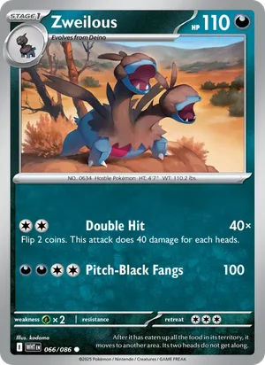 Zweilous SV White Flare Pokémon TCG Common 066