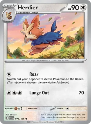 Herdier SV White Flare Pokémon TCG Common 075