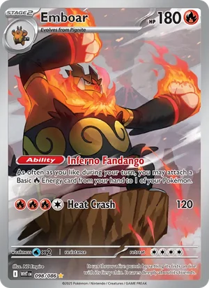 Emboar SV White Flare Pokémon TCG Illustration Rare 098