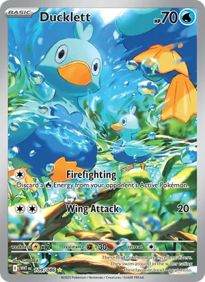 Ducklett SV White Flare Pokémon TCG Illustration Rare 109