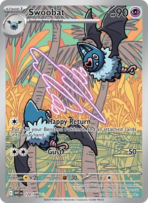 Swoobat SV White Flare Pokémon TCG Illustration Rare 120