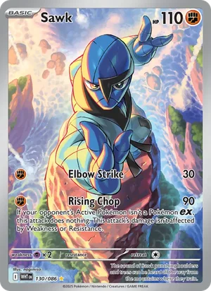 Sawk SV White Flare Pokémon TCG Illustration Rare 130
