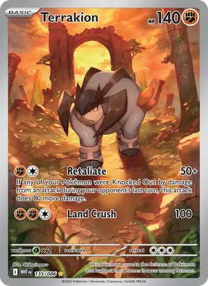 Terrakion SV White Flare Pokémon TCG Illustration Rare 135