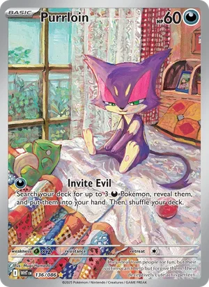 Purrloin SV White Flare Pokémon TCG Illustration Rare 136