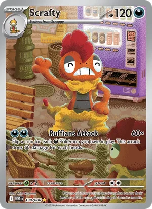 Scrafty SV White Flare Pokémon TCG Illustration Rare 139