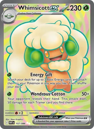 Whimsicott ex SV White Flare Pokémon TCG Ultra Rare 157