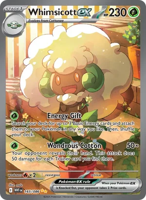 Whimsicott ex SV White Flare Pokémon TCG Special Illustration Rare 165