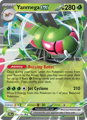 Yanmega ex 003/182 Double Rare, Destined Rivals Pokémon TCG card