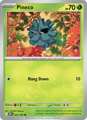 Pineco 004/182 Common, Destined Rivals Pokémon TCG card