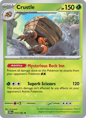Crustle 012/182 Rare, Destined Rivals Pokémon TCG card