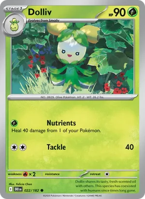 Dolliv 022/182 Common, Destined Rivals Pokémon TCG card