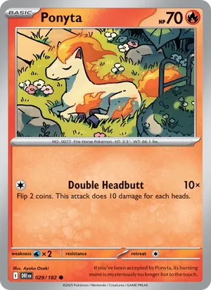 Ponyta 029/182 Common, Destined Rivals Pokémon TCG card