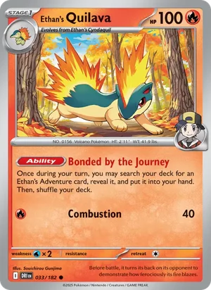 Ethan's Quilava 033/182 Common, Destined Rivals Pokémon TCG card