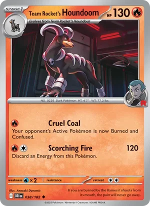 Team Rocket's Houndoom 038/182 Uncommon, Destined Rivals Pokémon TCG card