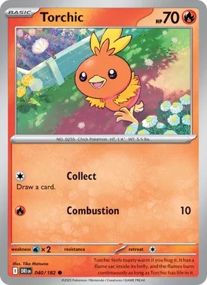 Torchic 040/182 Common, Destined Rivals Pokémon TCG card
