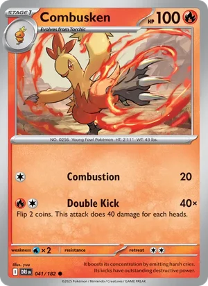 Combusken 041/182 Common, Destined Rivals Pokémon TCG card
