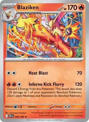 Blaziken 042/182 Rare, Destined Rivals Pokémon TCG card