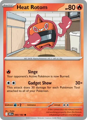 Heat Rotom 043/182 Common, Destined Rivals Pokémon TCG card