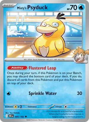 Misty's Psyduck 045/182 Uncommon, Destined Rivals Pokémon TCG card